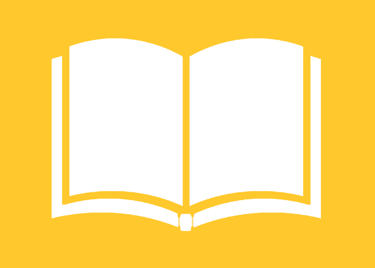Open book on yellow background