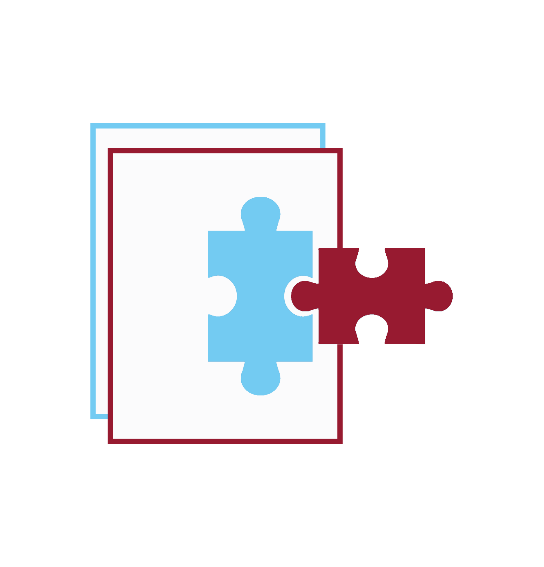 two documents with fitted puzzle pieces